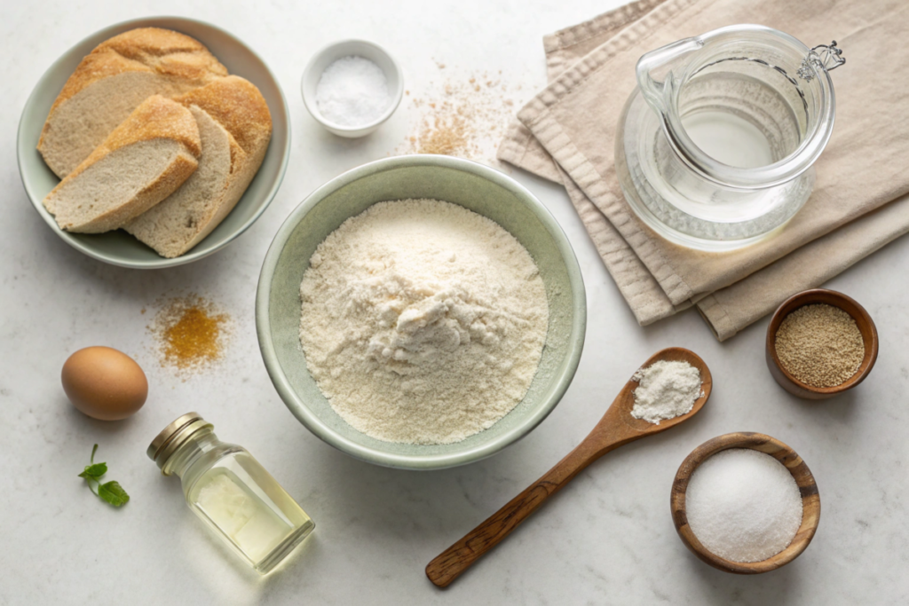 Golden stovetop bread cooked to perfection in a skillet, placed on a cutting board, ready to be sliced and served with butter or olive oil.





