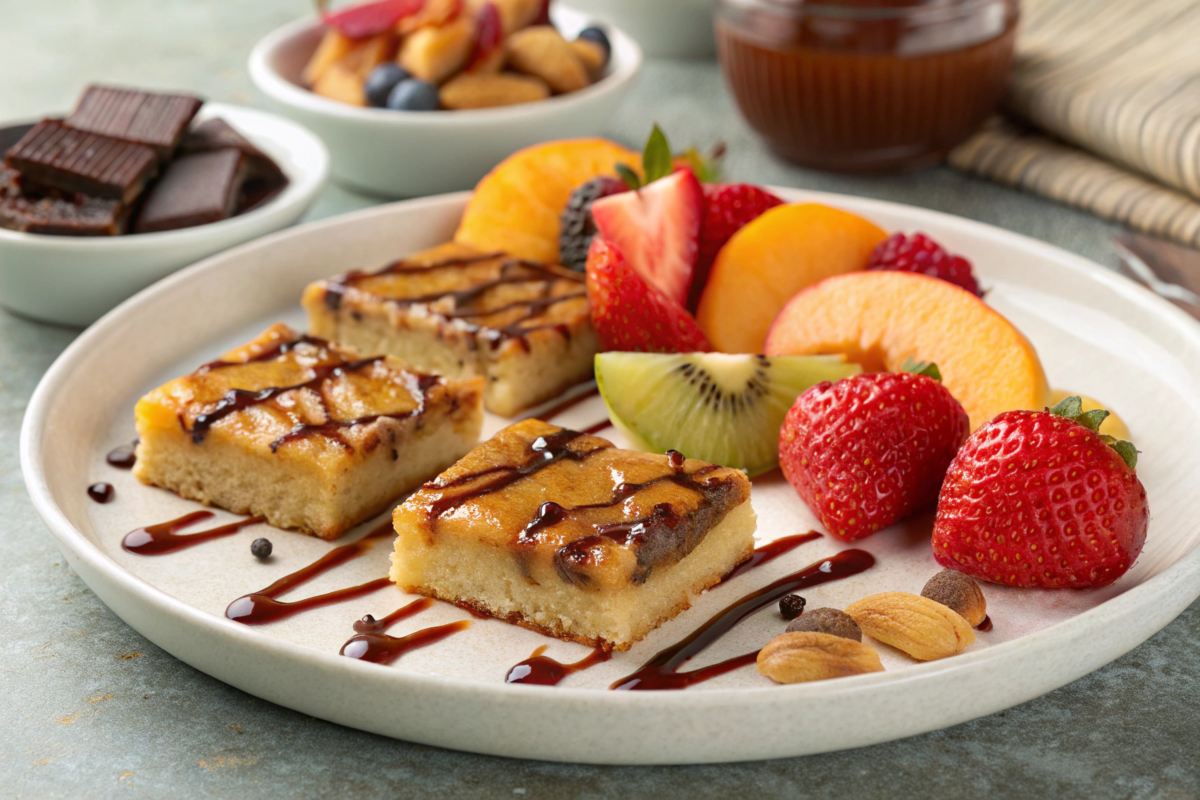 Little Debbie Salted Caramel Cookie Bars displayed on a dessert plate with a drizzle of caramel sauce and a touch of sea salt.