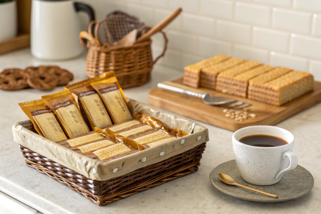  Little Debbie Salted Caramel Cookie Bars displayed on a dessert plate with a drizzle of caramel sauce and a touch of sea salt.